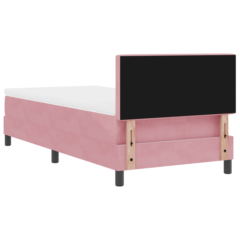 Boxspringbett mit Matratze & LED Rosa 90x190 cm Velours