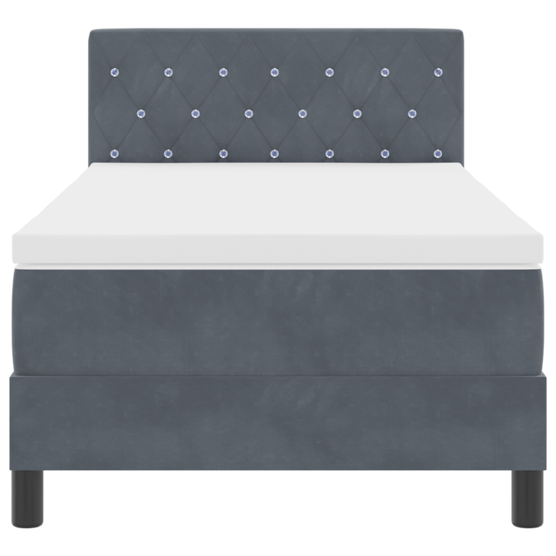 Boxspringbett mit Matratze & LED Dunkelgrau 90x200 cm Samt