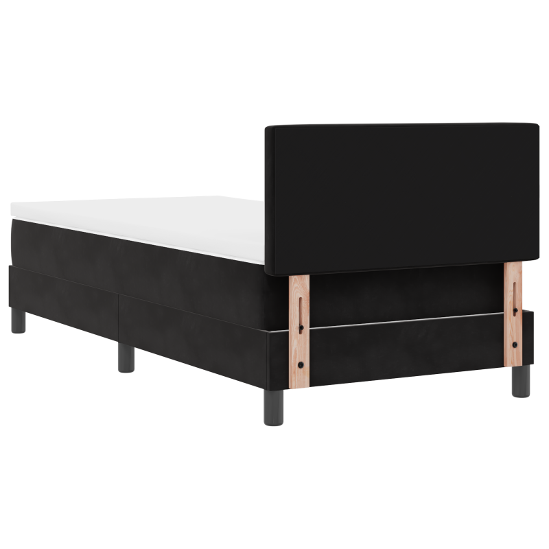 Boxspringbett mit Matratze & LED Schwarz 90x200 cm Samt