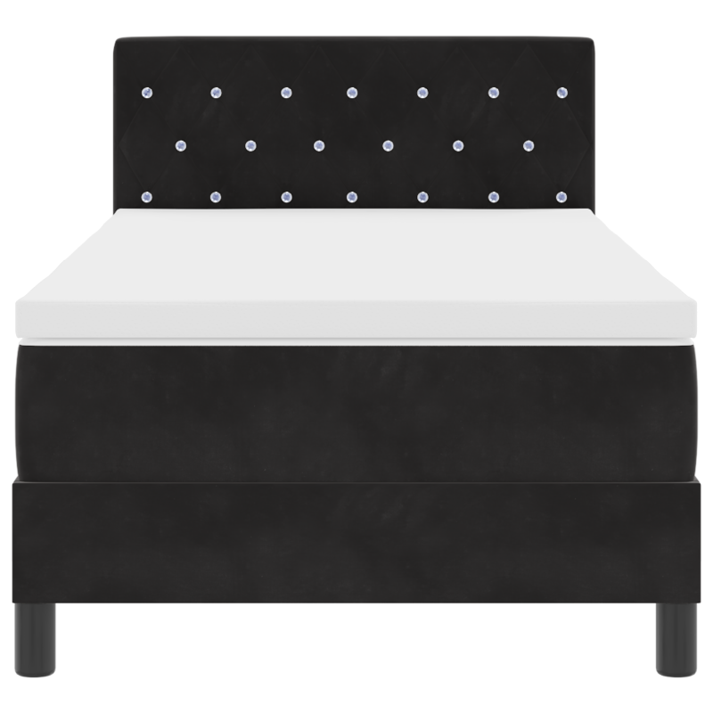 Boxspringbett mit Matratze & LED Schwarz 90x200 cm Samt