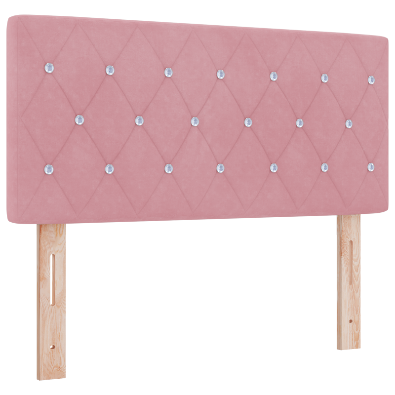 Boxspringbett mit Matratze & LED Pink 90x200 cm Samt