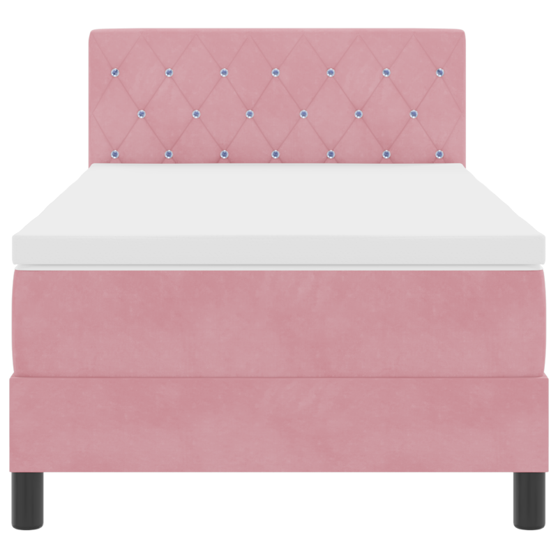 Boxspringbett mit Matratze & LED Pink 90x200 cm Samt