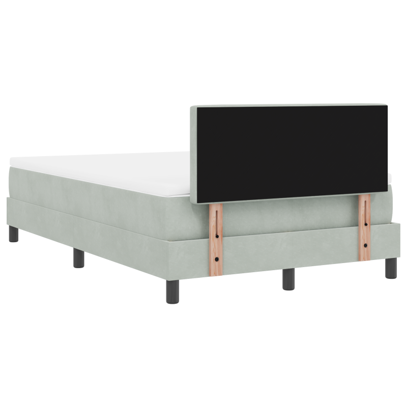 Boxspringbett mit Matratze & LED Licht Grau 120x190 cm Samt
