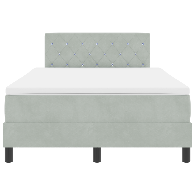 Boxspringbett mit Matratze & LED Licht Grau 120x190 cm Samt