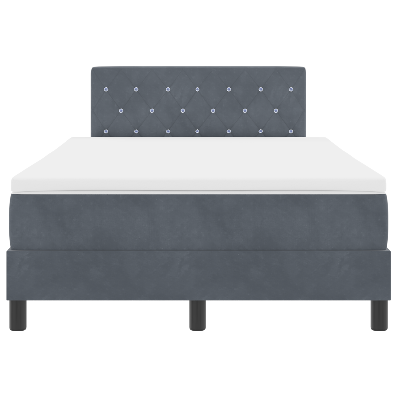 Boxspringbett mit Matratze & LED Dunkelgrau 120x190 cm Samt