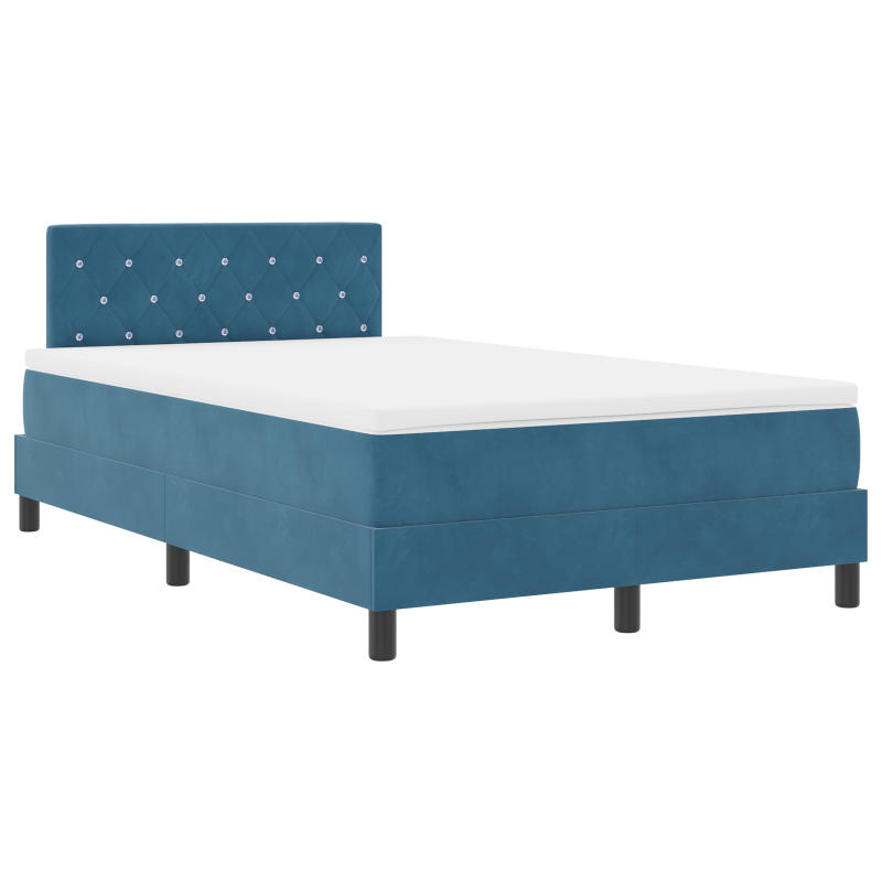 Boxspringbett mit Matratze & LED Dunkelblau 120x190 cm Samt