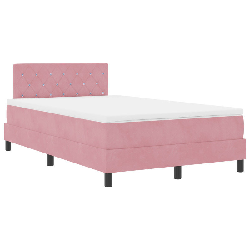 Boxspringbett mit Matratze & LED Rosa 120x190 cm Samt