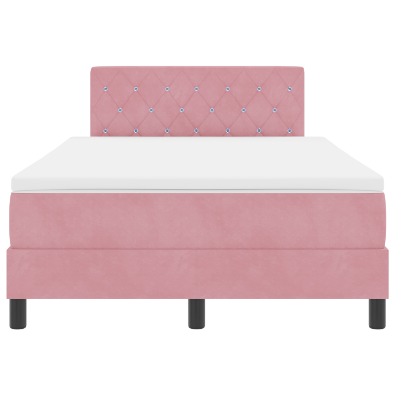Boxspringbett mit Matratze & LED Rosa 120x190 cm Samt