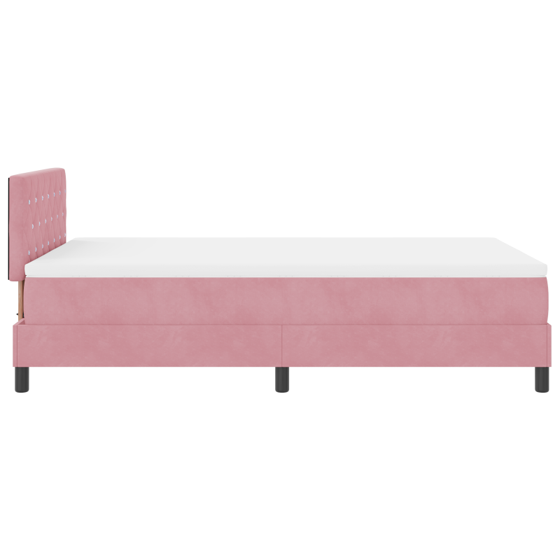 Boxspringbett mit Matratze & LED Rosa 120x190 cm Samt
