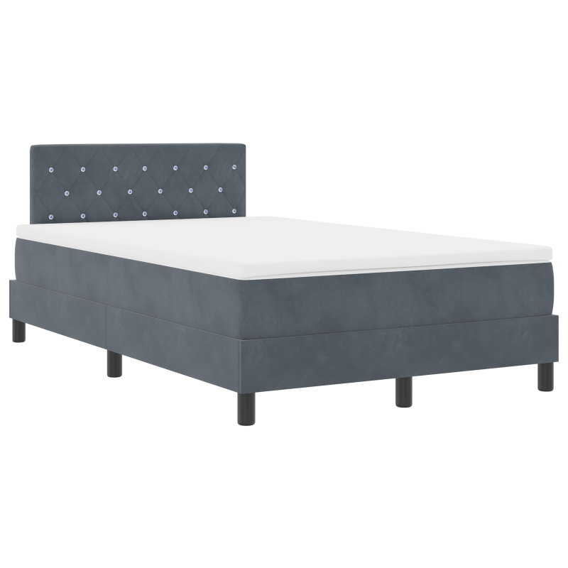 Boxspringbett mit Matratze und LED Dunkelgrau 120x200 cm Samt