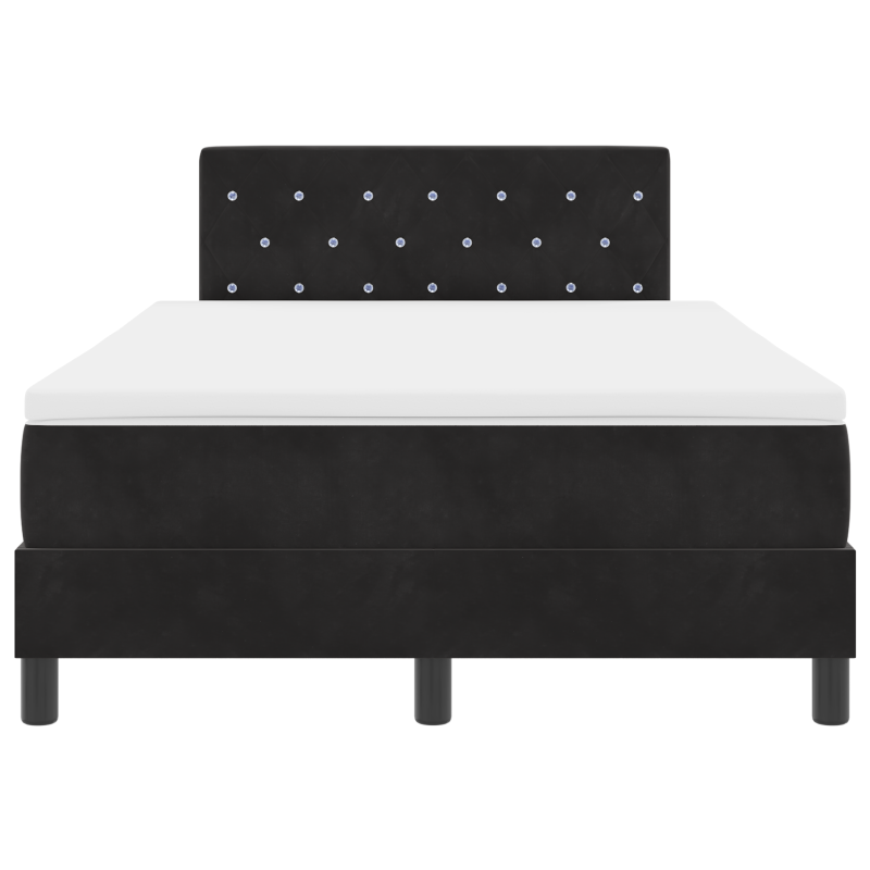 Boxspringbett mit Matratze & LED Schwarz 120x200 cm Velours
