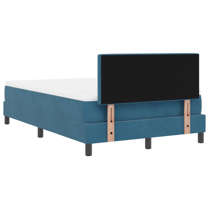 Boxspringbett mit Matratze und LED Dunkelblau 120x200 cm Velours