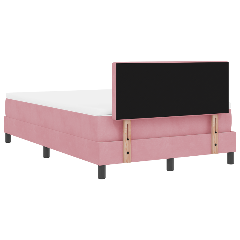 Boxspringbett mit Matratze & LED Pink 120x200 cm Samt