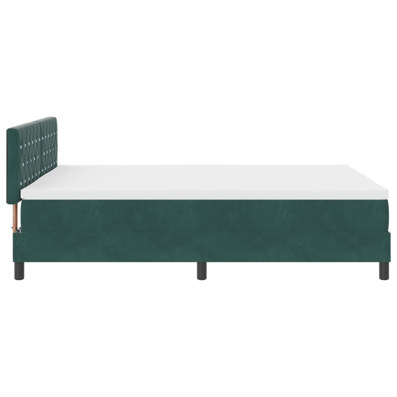 Boxspringbett mit Matratze & LED Dunkelgrün 140x190 cm Samt