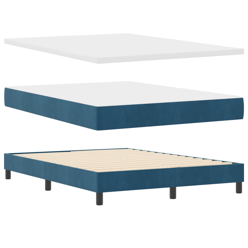 Boxspringbett mit Matratze & LED Dunkelblau 140x190 cm Samt