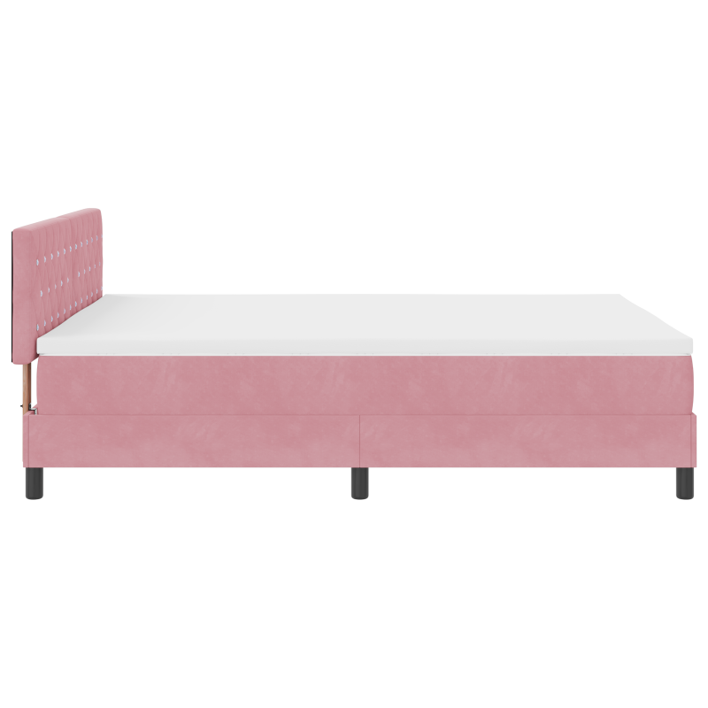 Boxspringbett mit Matratze & LED Rosa 140x200 cm Samt