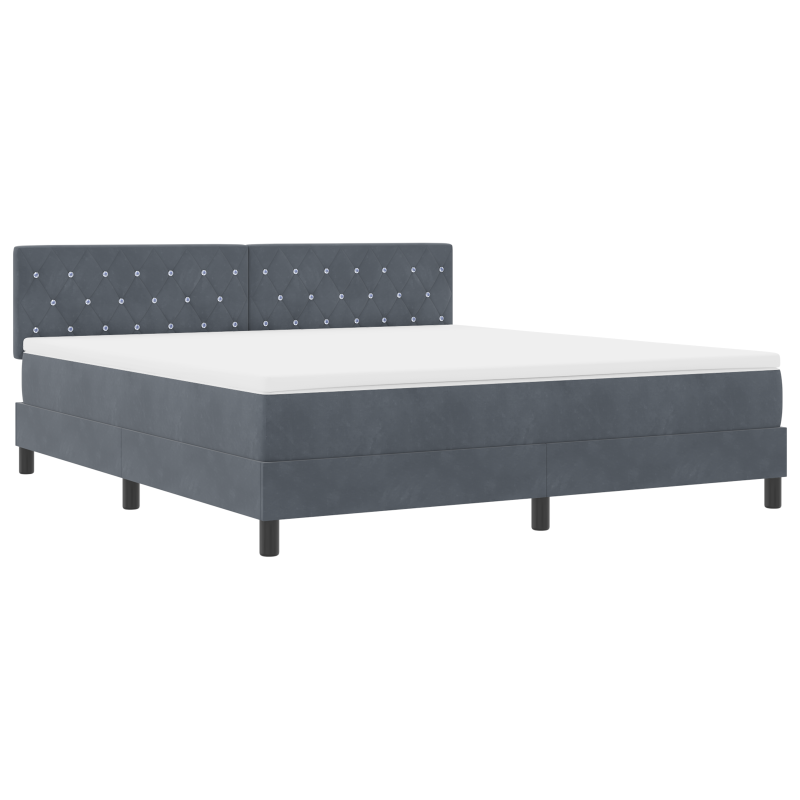 Boxspringbett mit Matratze & LED Dunkelgrau 180x200 cm Samt