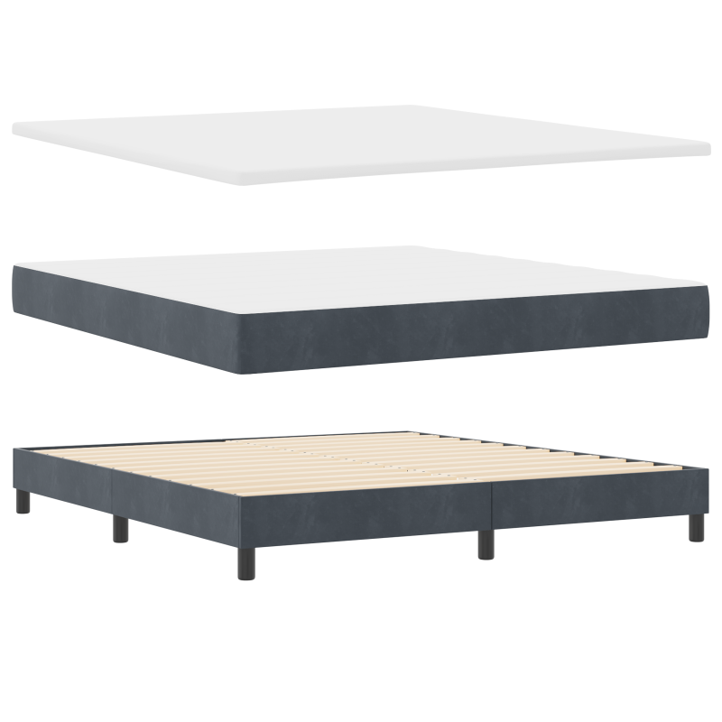 Boxspringbett mit Matratze & LED Dunkelgrau 180x200 cm Samt