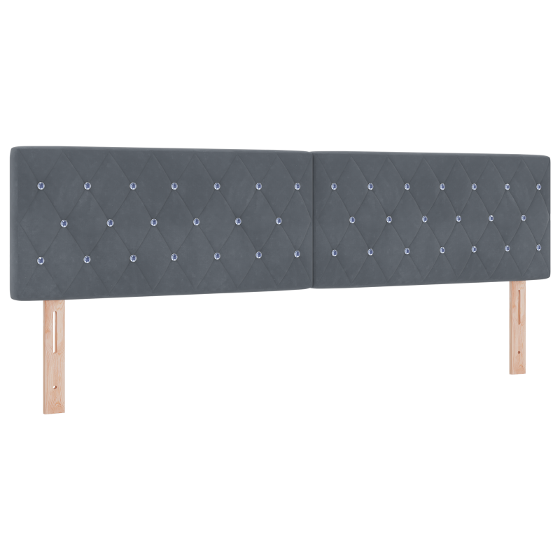 Boxspringbett mit Matratze & LED Dunkelgrau 180x200 cm Samt