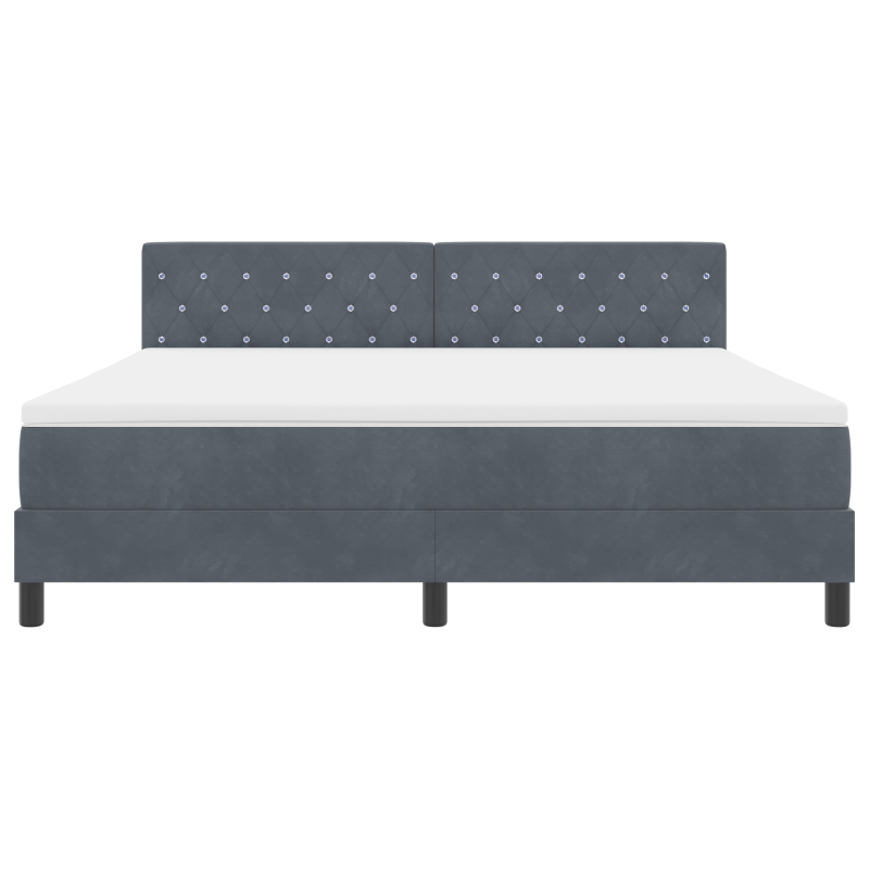Boxspringbett mit Matratze & LED Dunkelgrau 180x200 cm Samt