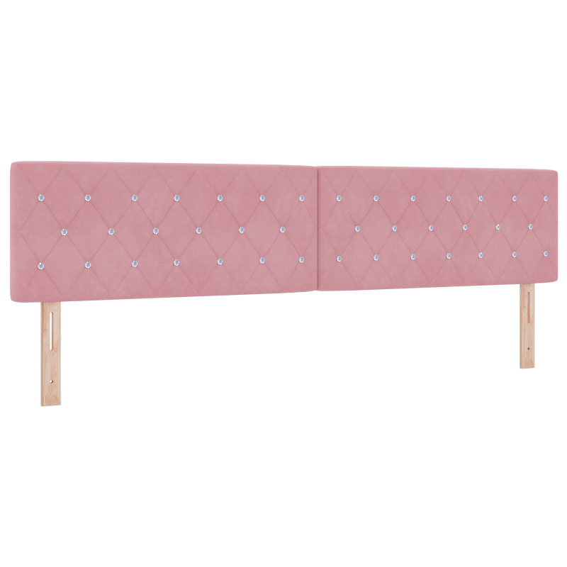 Boxspringbett mit Matratze & LED Rosa 200x200 cm Velours