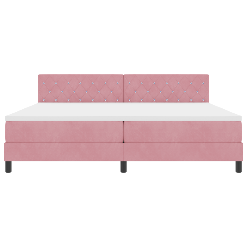 Boxspringbett mit Matratze & LED Rosa 200x200 cm Velours