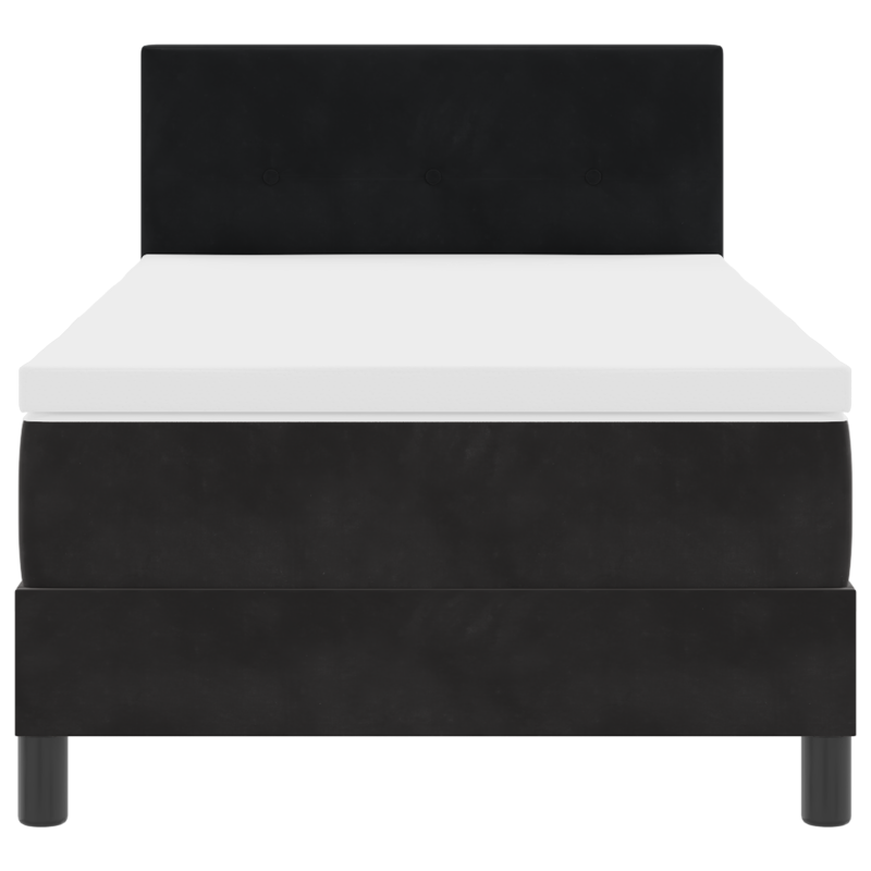 Boxspringbett mit Matratze & LED Schwarz 80x200 cm Samt