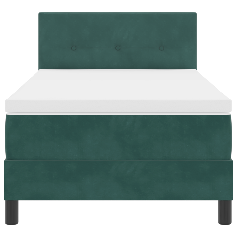 Boxspringbett mit Matratze & LED Dunkelgrün 80x200 cm Samt