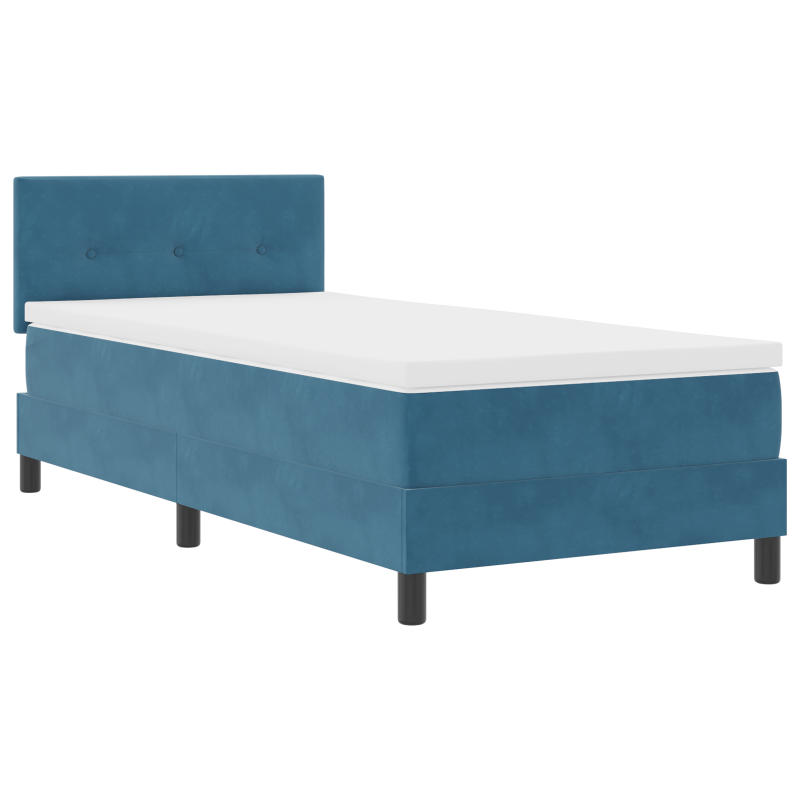 Boxspringbett mit Matratze & LED Dunkelblau 90x190 cm Velours