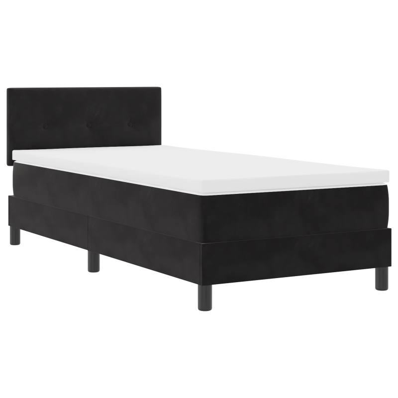Boxspringbett mit Matratze & LED Schwarz 90x200 cm Samt