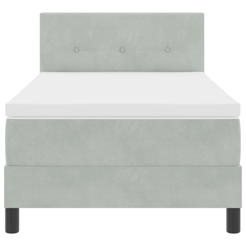 Boxspringbett mit Matratze & LED Licht Grau 100x200 cm Samt