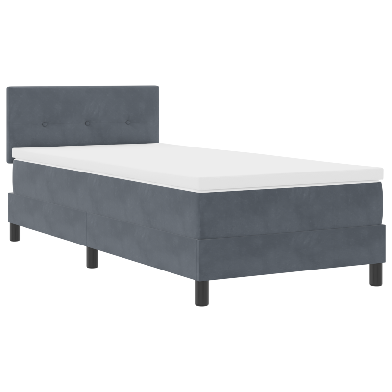 Boxspringbett mit Matratze & LED Dunkelgrau 100x200 cm Samt