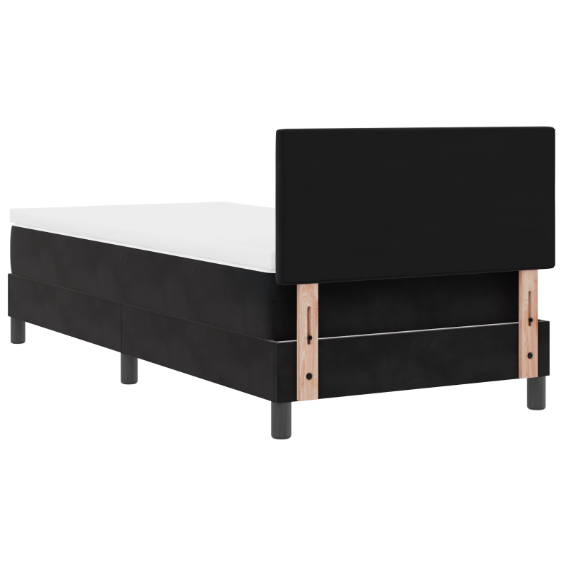 Boxspringbett mit Matratze & LED Schwarz 100x200 cm Samt