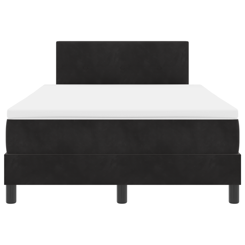 Boxspringbett mit Matratze & LED Schwarz 120x190 cm Samt