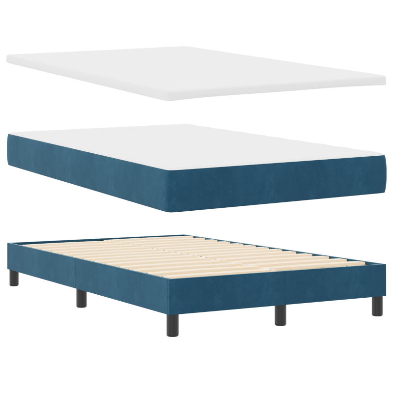 Boxspringbett mit Matratze & LED Dunkelblau 120 x 190 cm Samt