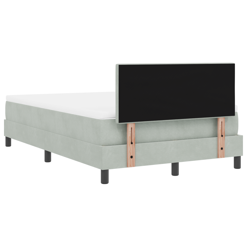 Boxspringbett mit Matratze & LED Licht Grau 120x200 cm Samt