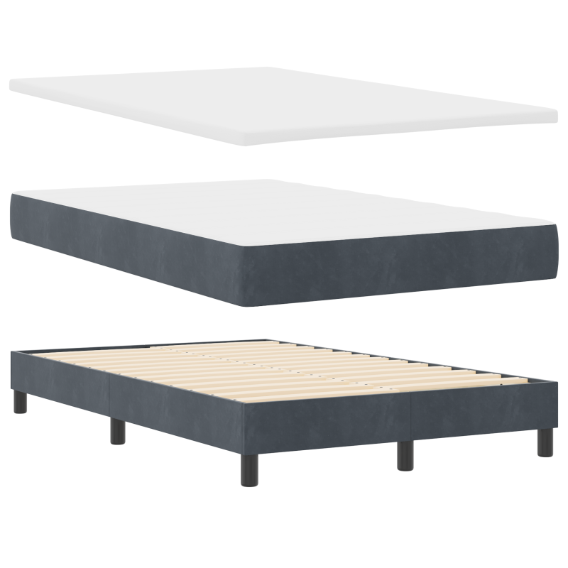 Boxspringbett mit Matratze & LED Dunkelgrau 120x200 cm Samt