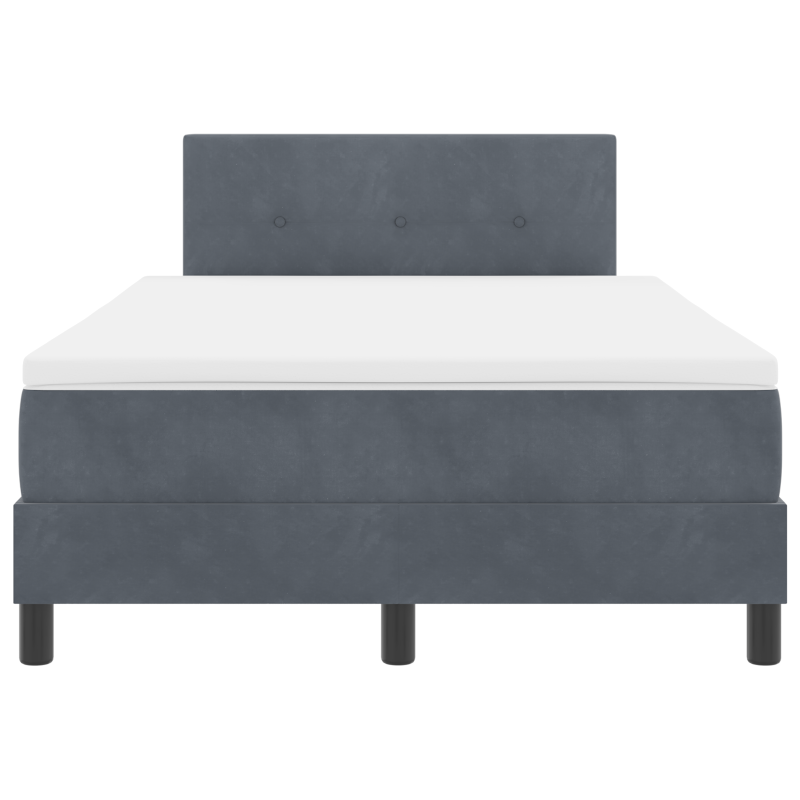 Boxspringbett mit Matratze & LED Dunkelgrau 120x200 cm Samt