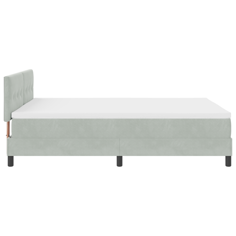 Boxspringbett mit Matratze & LED Licht Hellgrau 140x190 cm Samt
