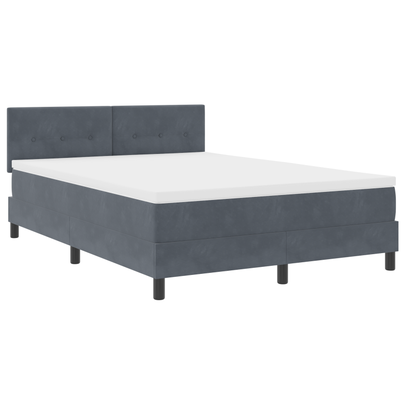 Boxspringbett mit Matratze & LED Dunkelgrau 140x190 cm Samt
