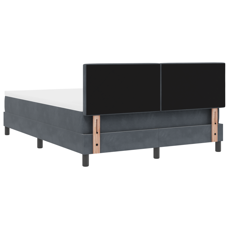 Boxspringbett mit Matratze & LED Dunkelgrau 140x190 cm Samt