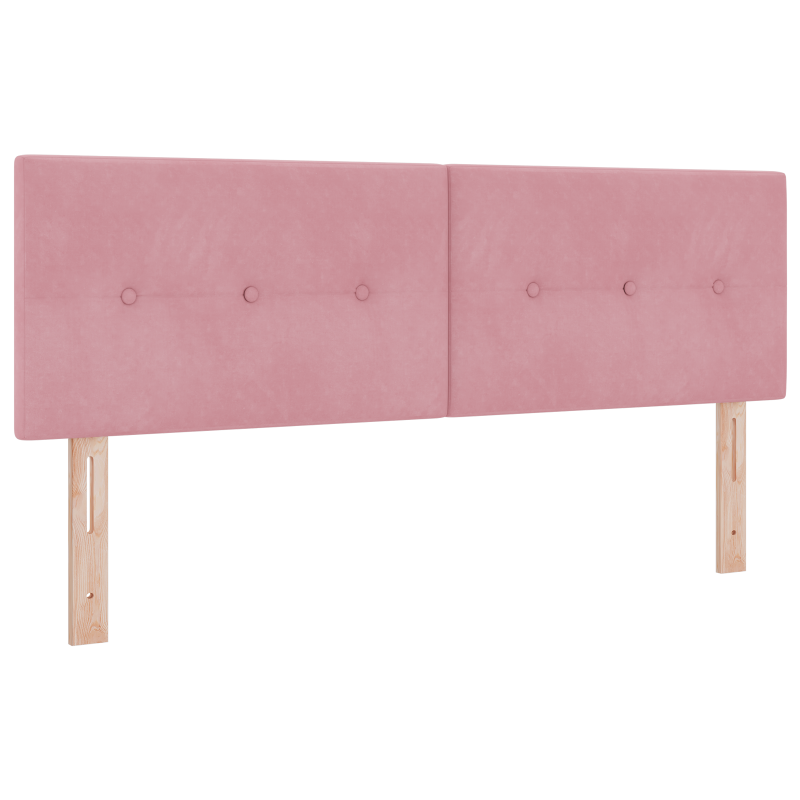 Boxspringbett mit Matratze & LED Rosa 140x190 cm Samt