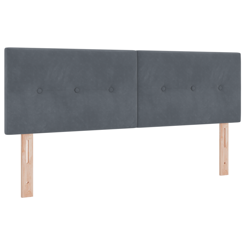 Boxspringbett mit Matratze & LED Dunkelgrau 140x200 cm Velours