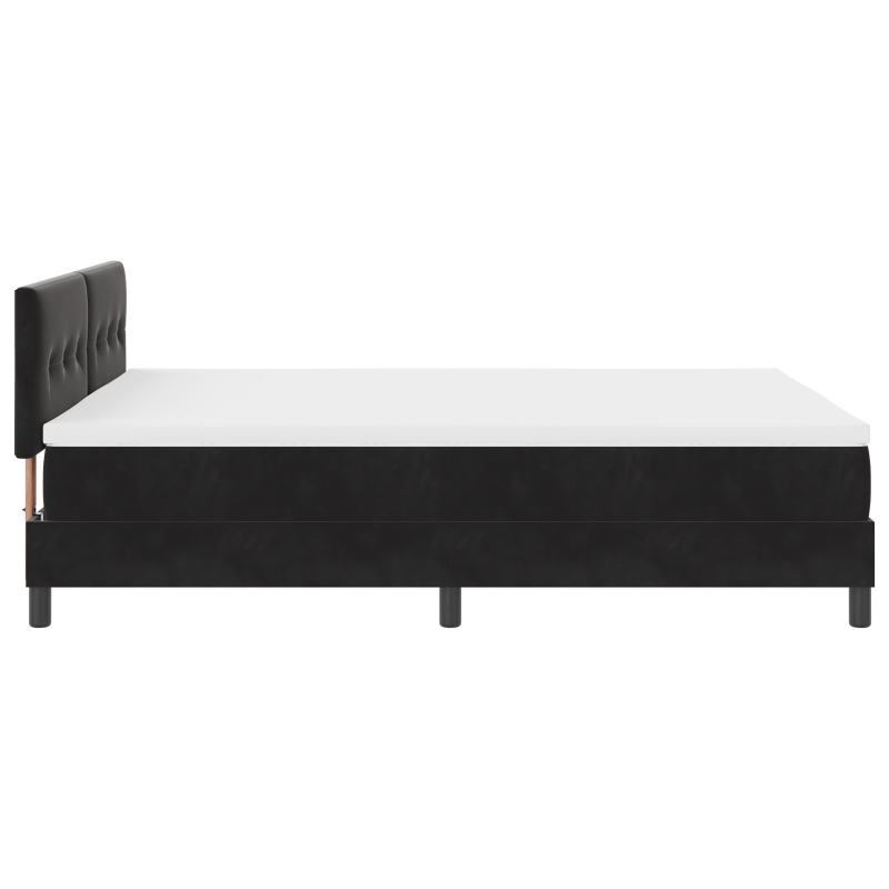 Boxspringbett mit Matratze & LED Schwarz 140x200 cm Samt