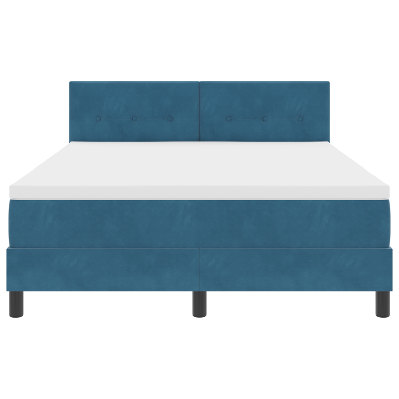 Boxspringbett mit Matratze & LED Dunkelblau 140x200 cm Samt