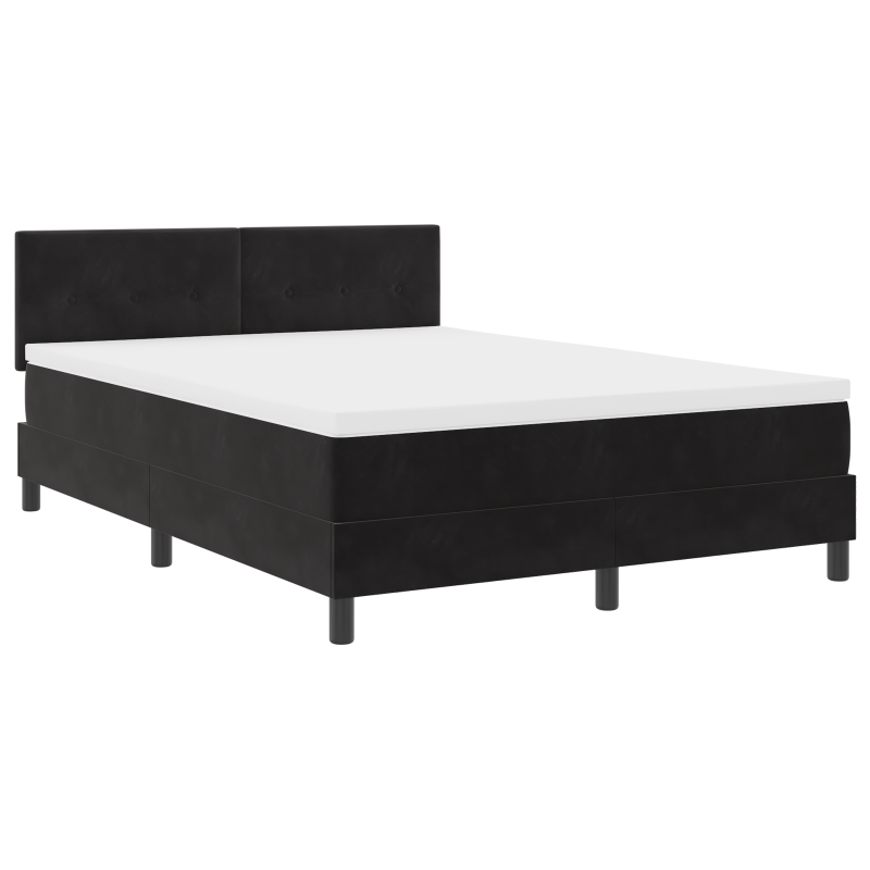 Boxspringbett mit Matratze & LED Schwarz 160x200 cm Samt