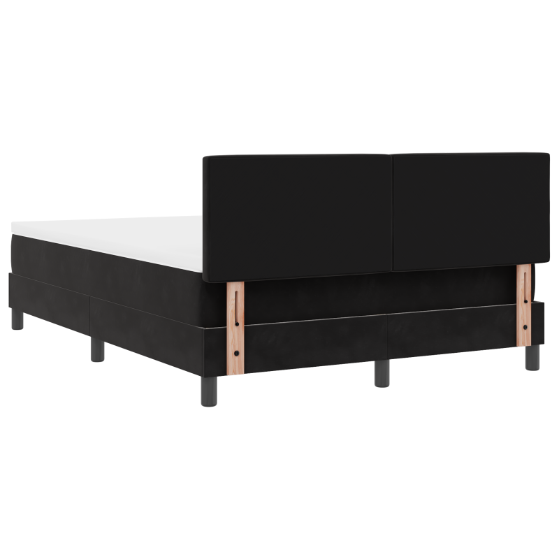 Boxspringbett mit Matratze & LED Schwarz 160x200 cm Samt