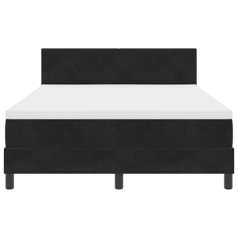 Boxspringbett mit Matratze & LED Schwarz 160x200 cm Samt