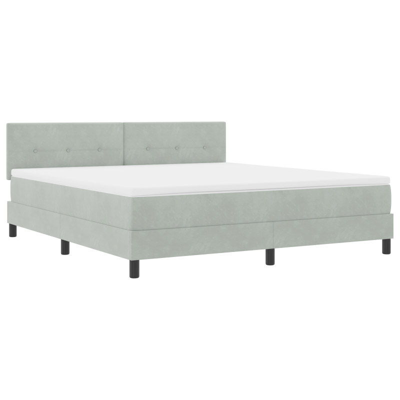 Boxspringbett mit Matratze & LED Licht Grau 180x200 cm Samt