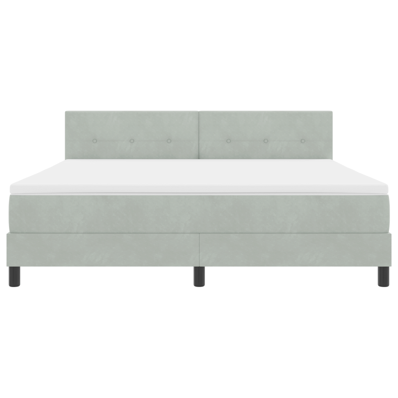 Boxspringbett mit Matratze & LED Licht Grau 180x200 cm Samt